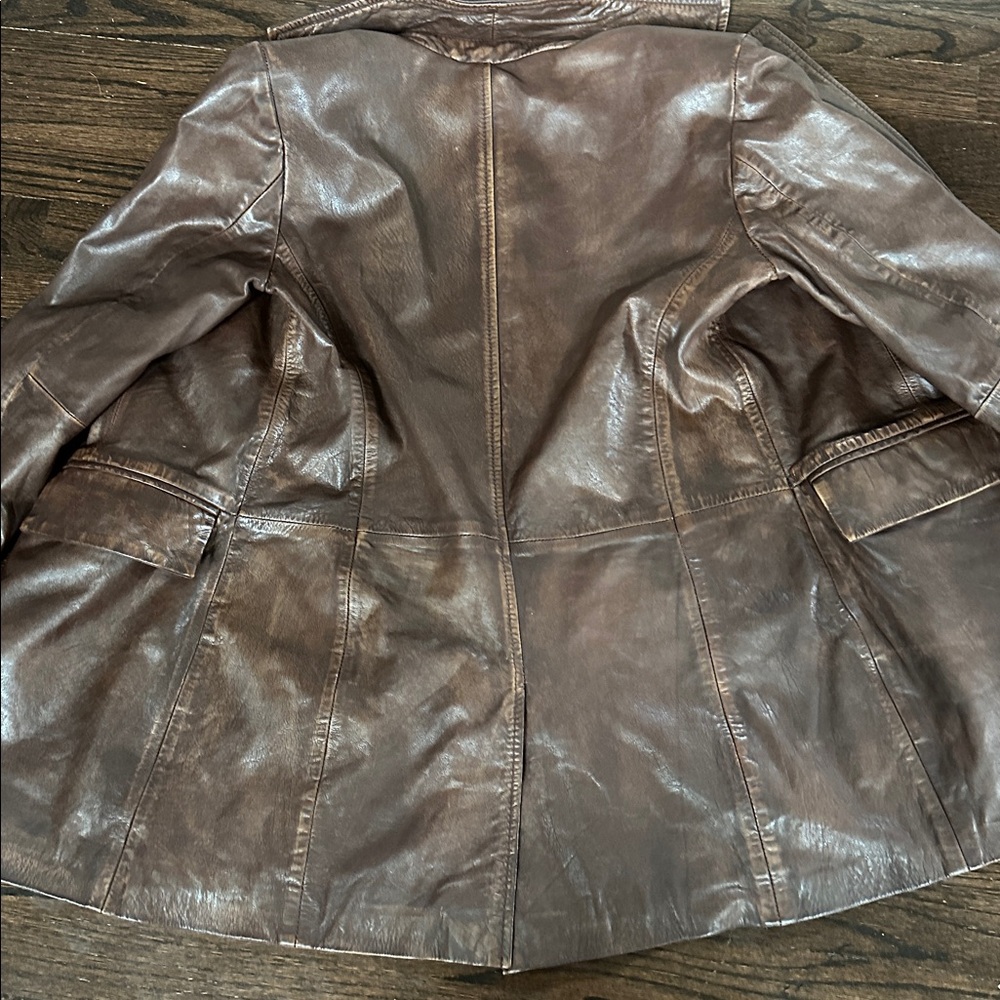 AVEC LES FILLES DISTRESSED LEATHER JACKET - Picture 4 of 4